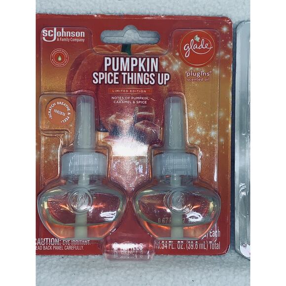 2X-2 Pack Glade Plugins Refills 1st Latte And Pumpkin Spice Things Up Autumn New - Picture 2 of 8